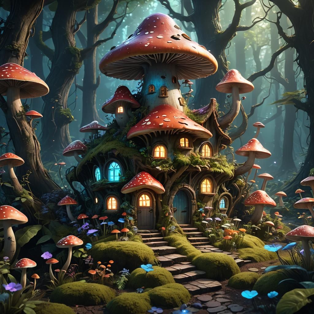 A fairy mushroom house