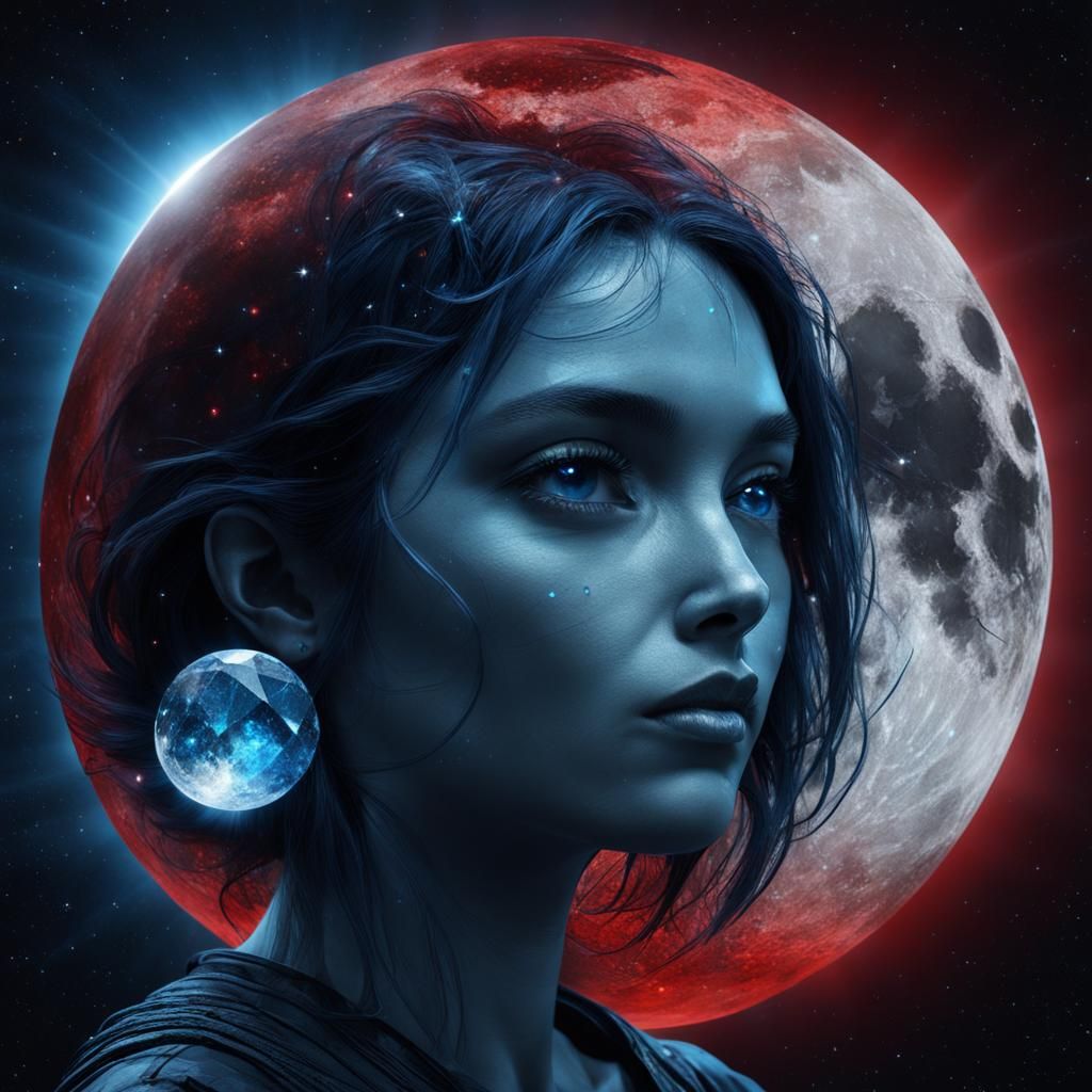 A crystal moon