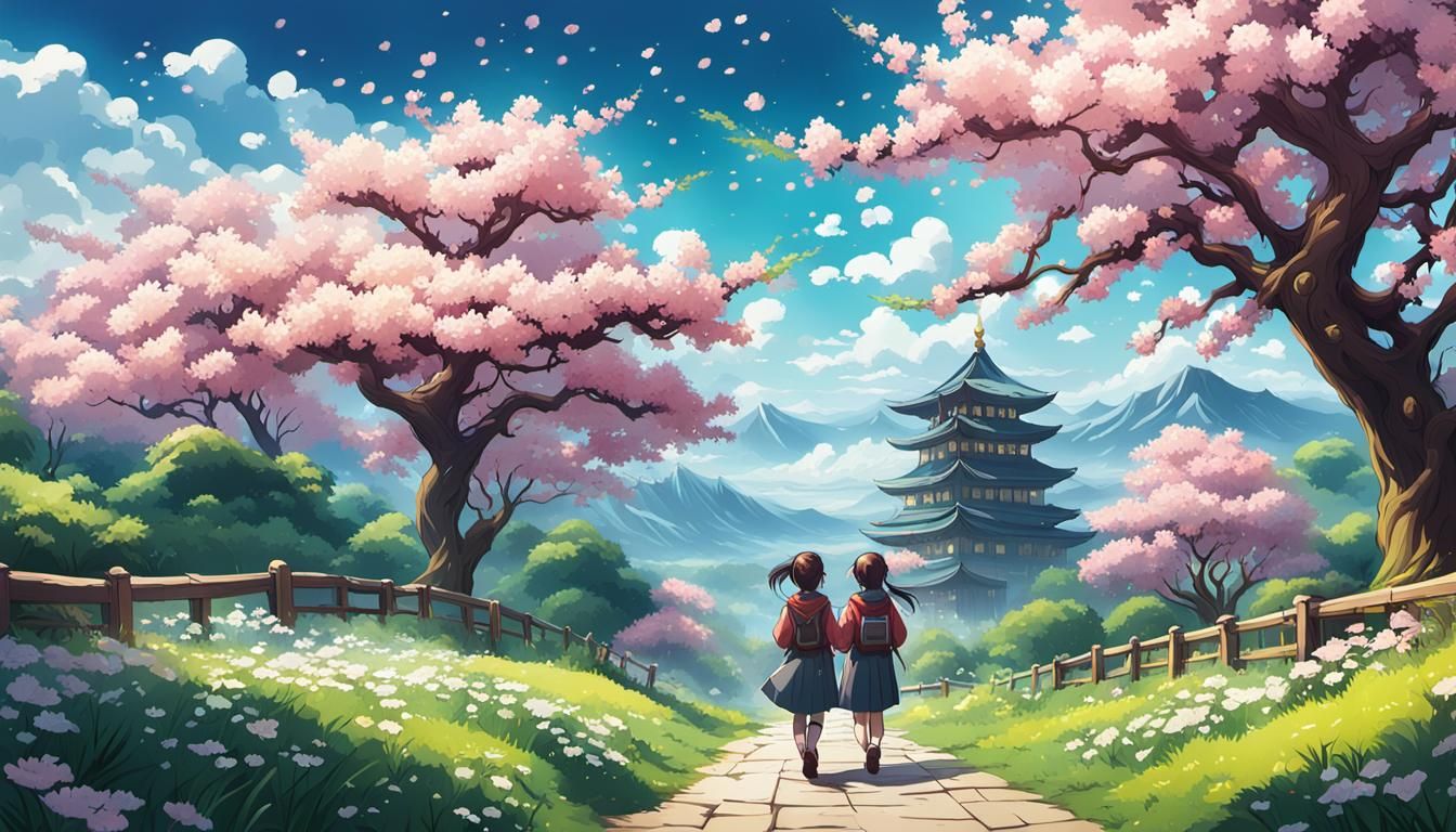 spring blossom, twins on adventure, decorations, Masterpiece, Best