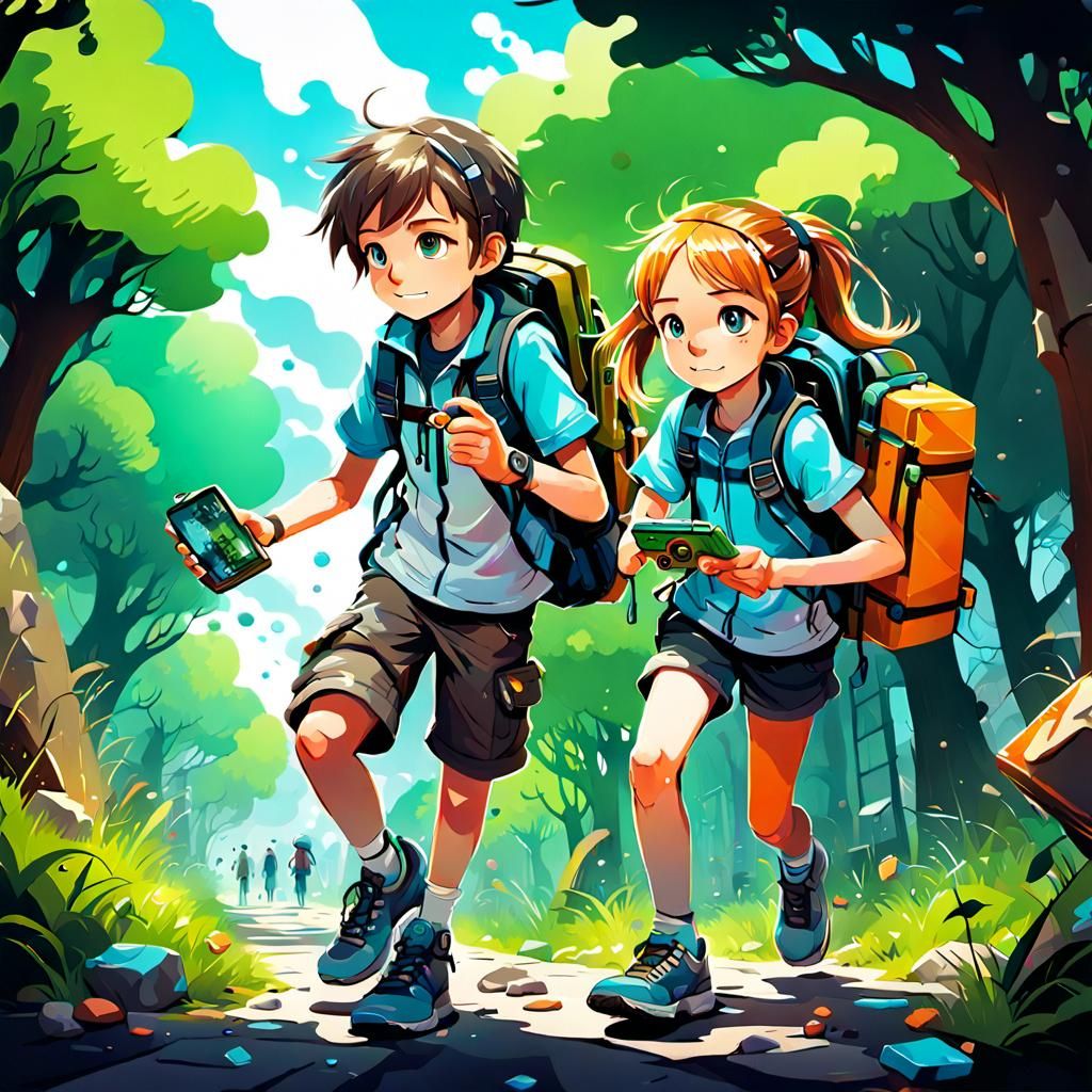 Sibling Geocaching  by @Liz