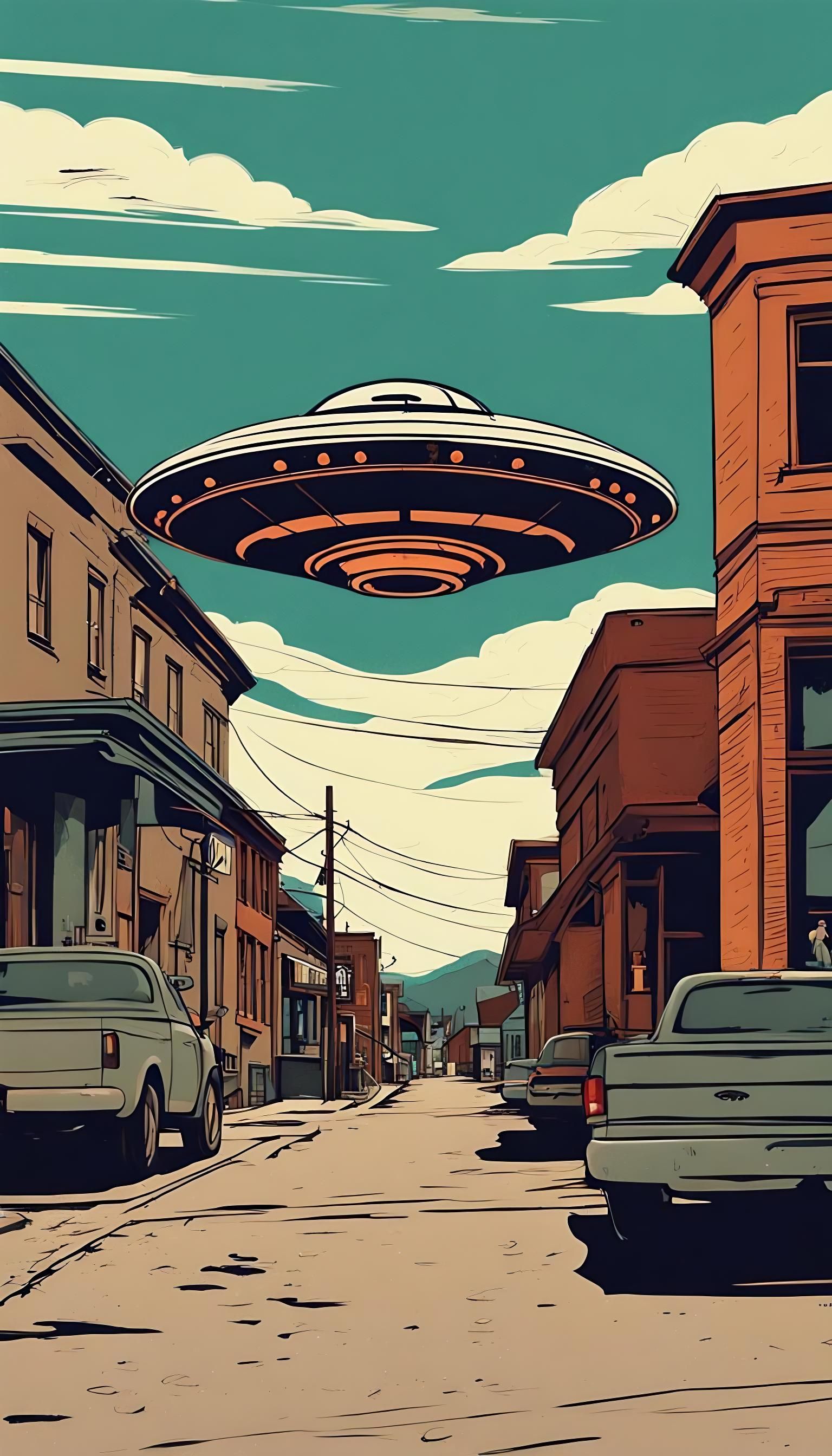 Ufo hiding in plain sight. AI Generated Artwork NightCafe Creator