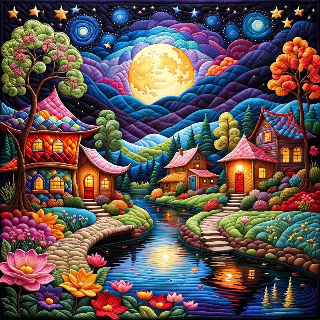 Moon on the silent village