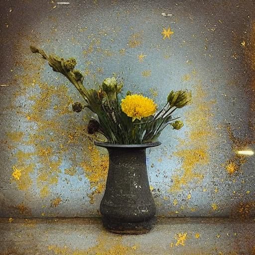 Still life with yellow flower