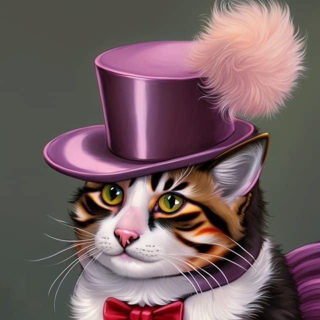 Friday's Dapper Cat In A Dapper Hat - AI Generated Artwork - NightCafe ...