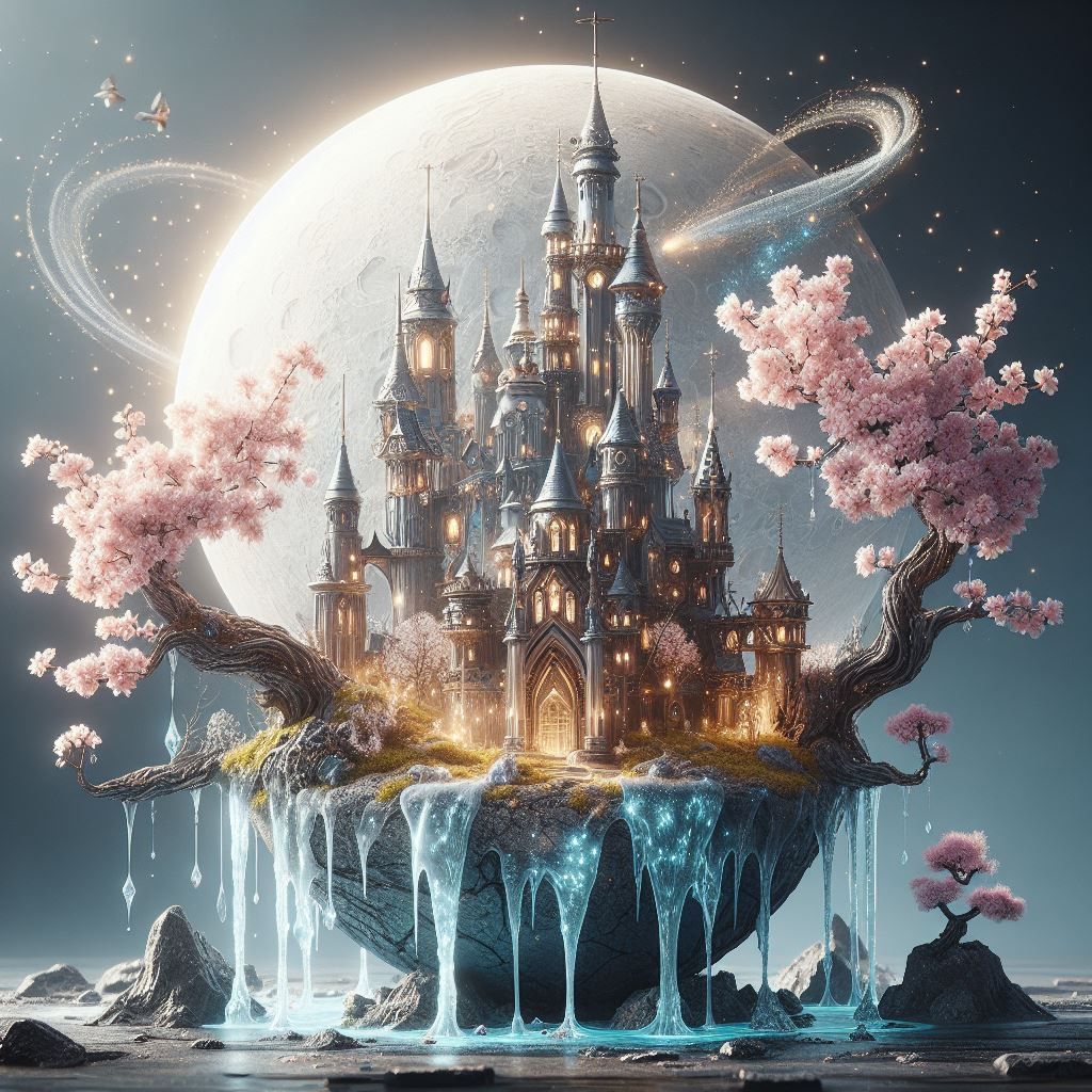 Crystal bonsai moon castle