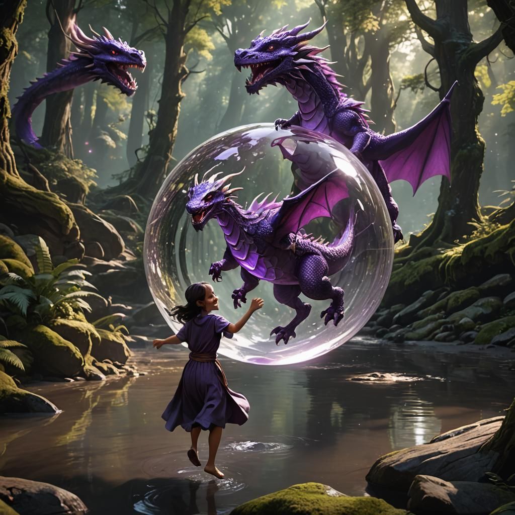 purple dragons in the forest