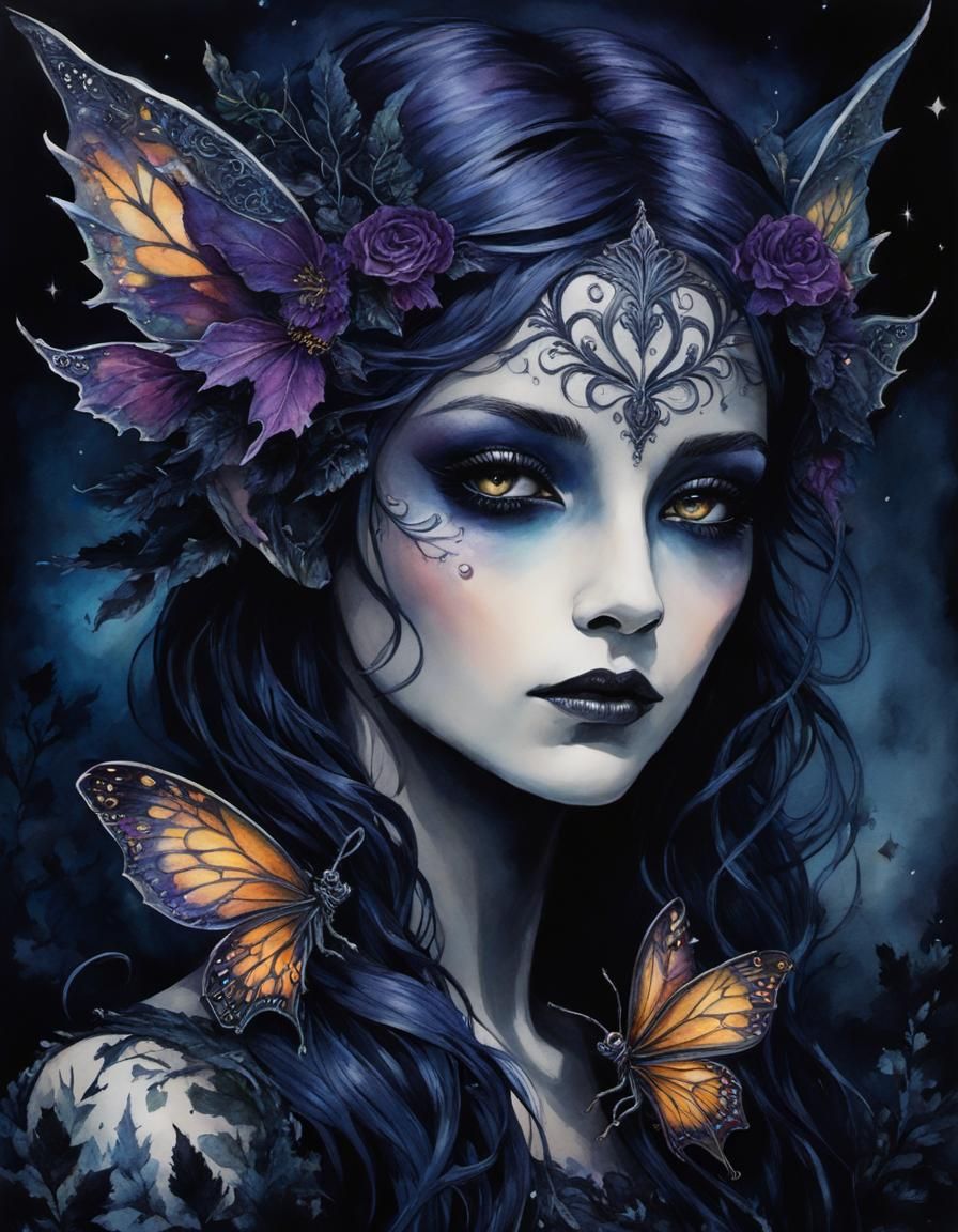 Elara Shadowveil, The Dark Fae Queen - AI Generated Artwork - NightCafe ...