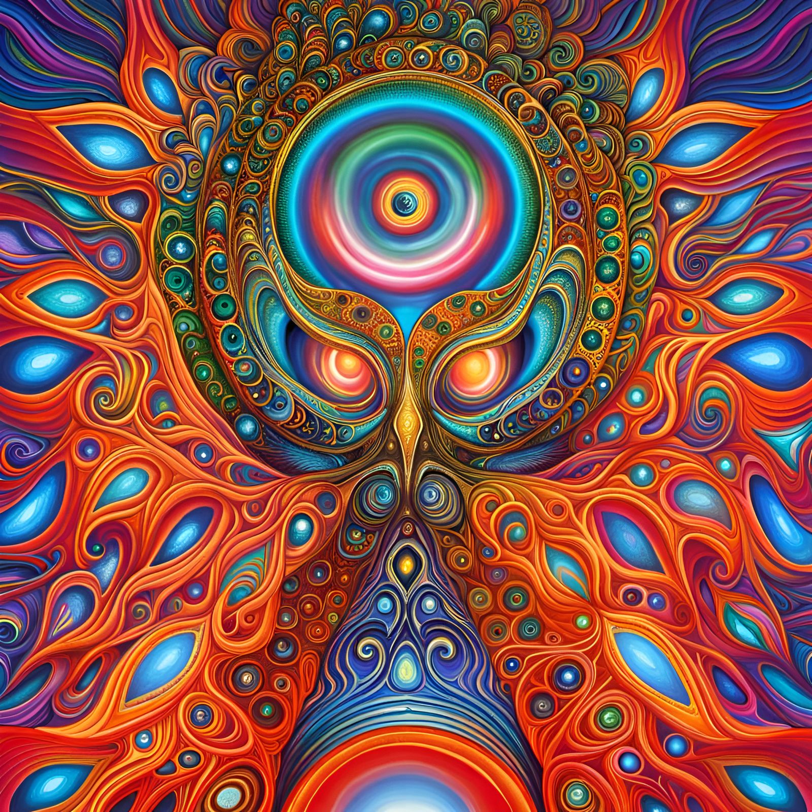 Seer with Fractal Eyes of the Divine by Daniel Martin Diaz ,...