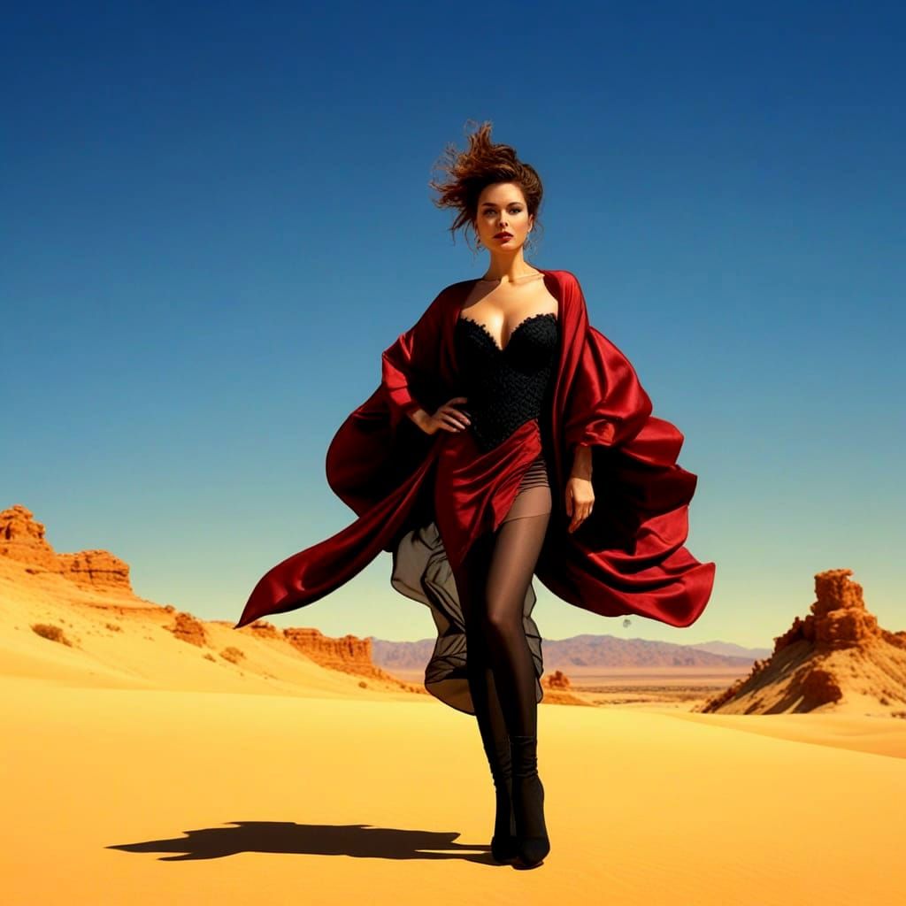 Charming Lady in Exotic Surreal Landscape