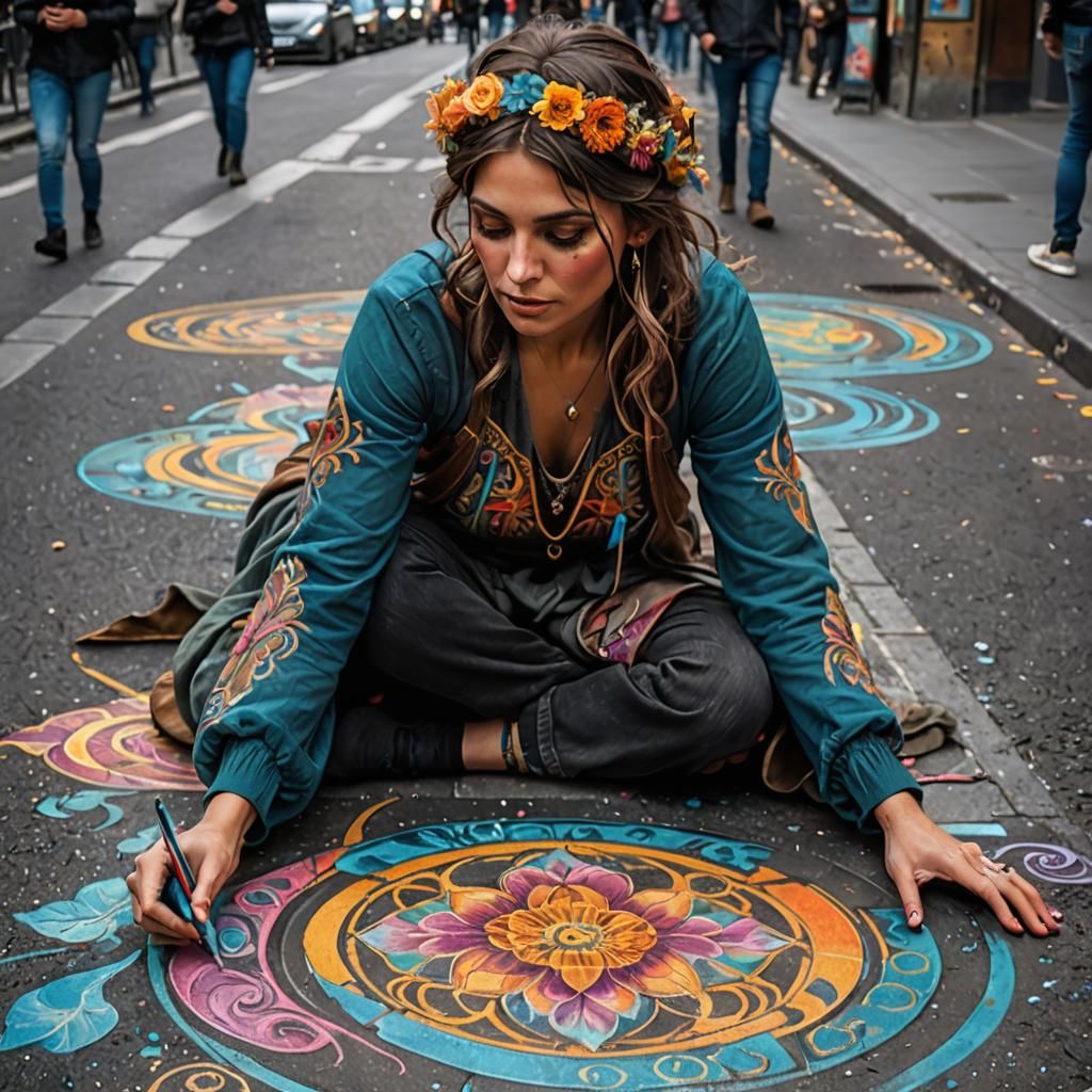 Chalk Artistry, with Love   by @Anna