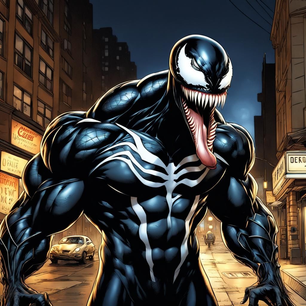 Venom comic book character. - AI Generated Artwork - NightCafe Creator