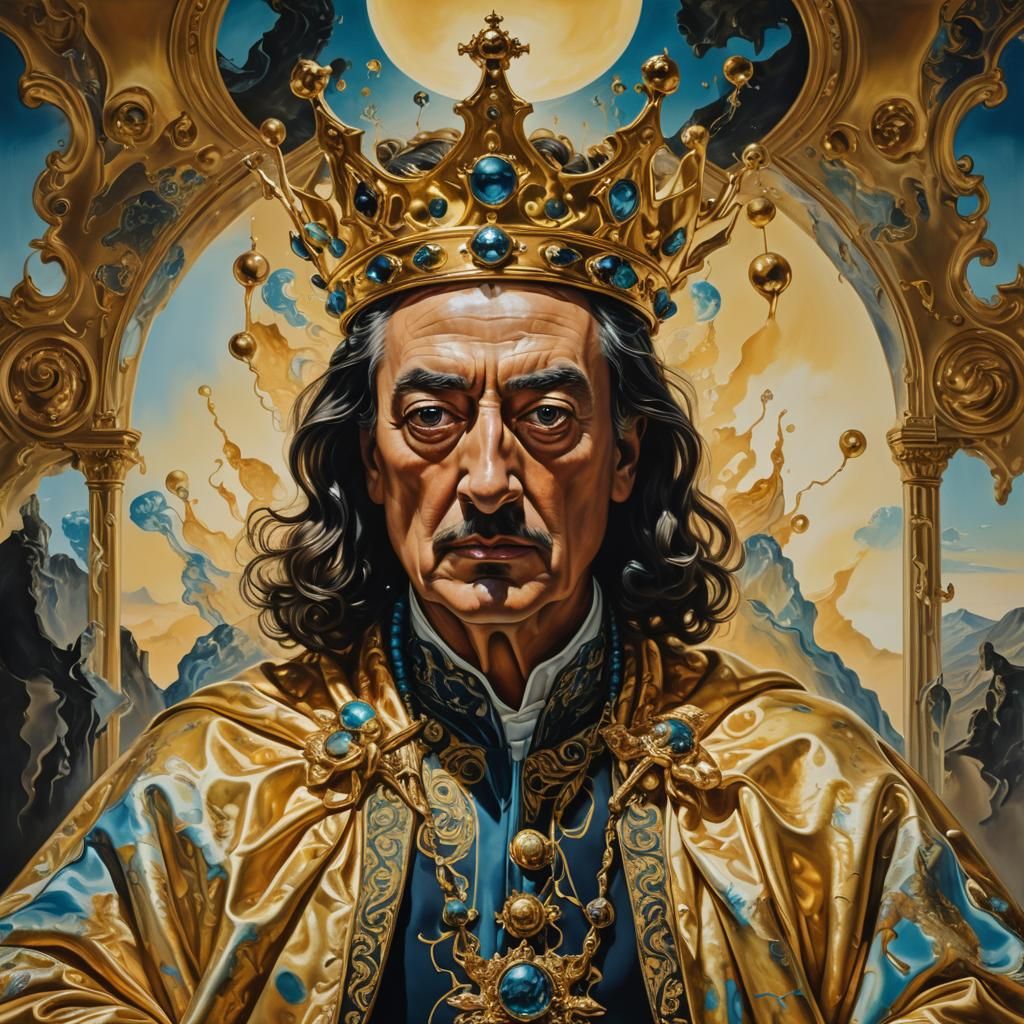 Surreal King Maintains Dignity in Dreamlike Portrait