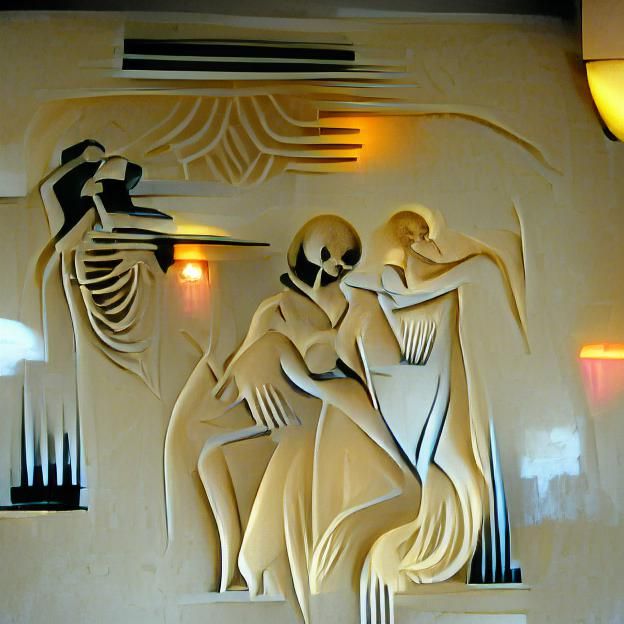 Death and the maiden dancing in a bar