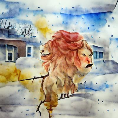 march came in like a lion watercolor