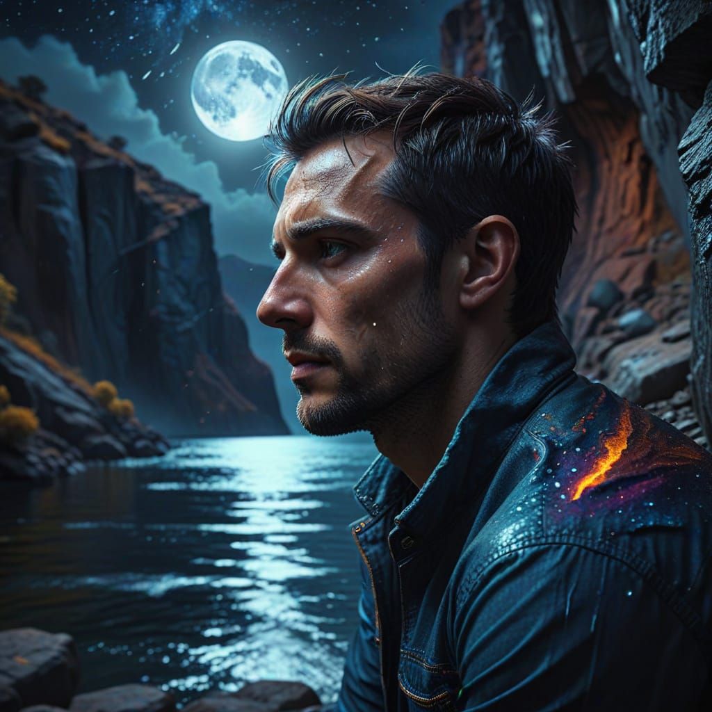 Ethereal Moment on the Cliff's Edge