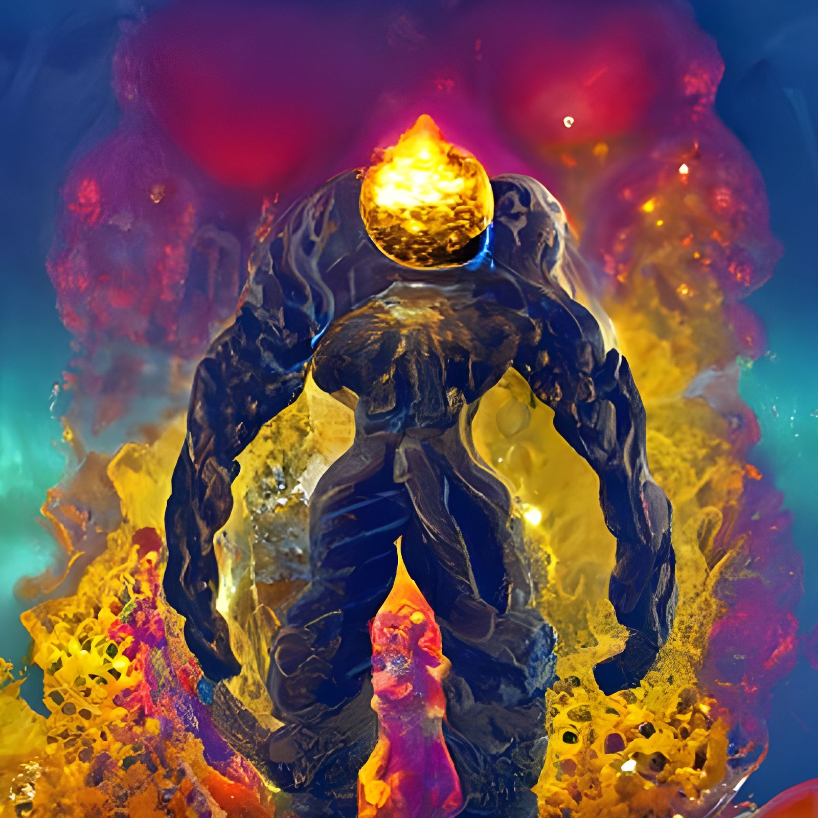 Lava Golem the size of a planet