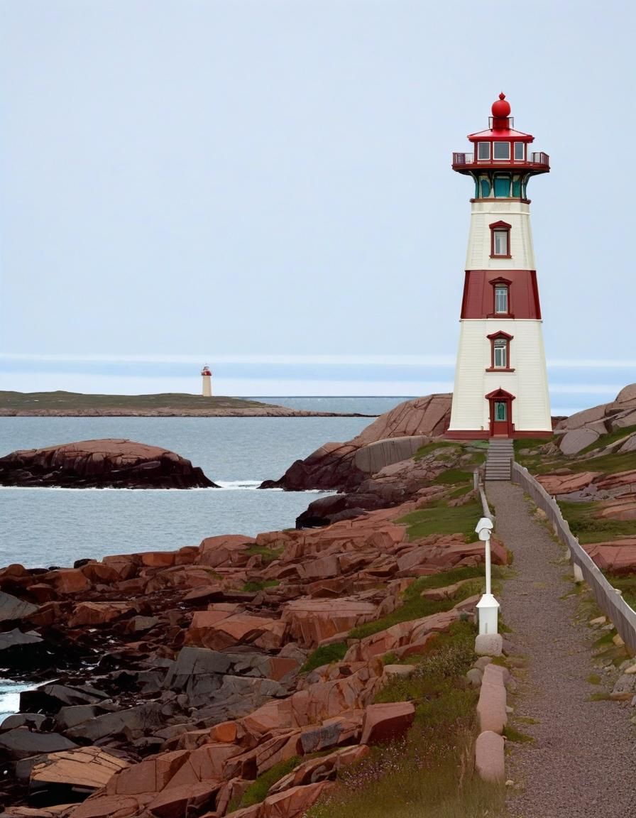 An imaginary lighthouse on the Saint-Pierre et Miquelon Arch...