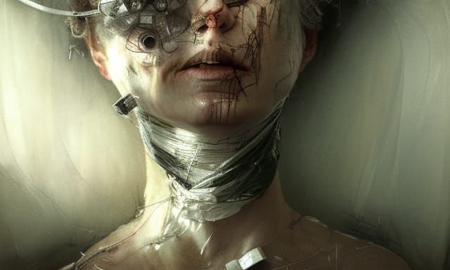 Bandaged Man's Nightmare: Photorealistic Digital Art