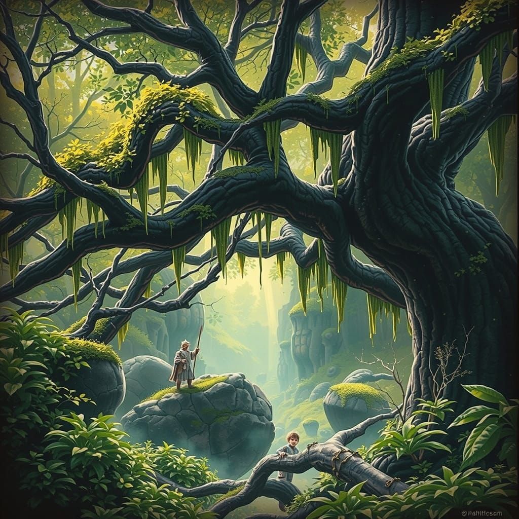 Ancient Gongja Elm Tree Shines with Vibrant Green Leaves Und...