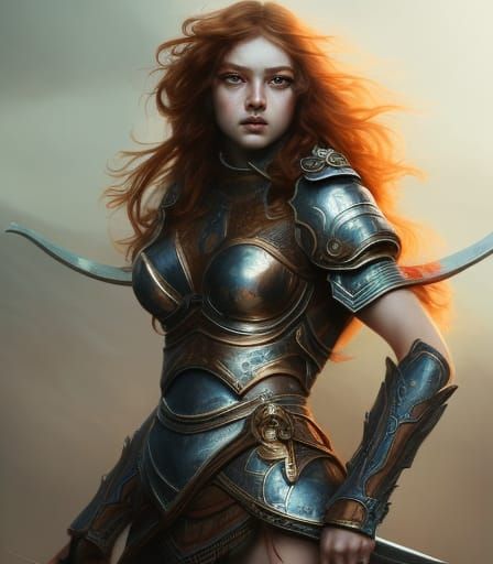 Warrior girl - AI Generated Artwork - NightCafe Creator