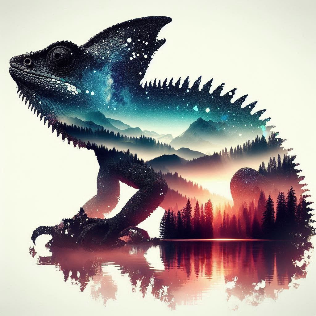 double exposure beautiful fantasy portrait landscape..