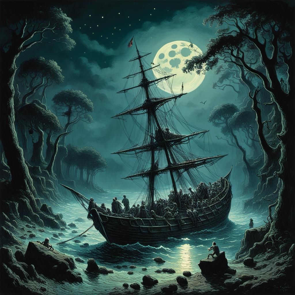 Scary island ship