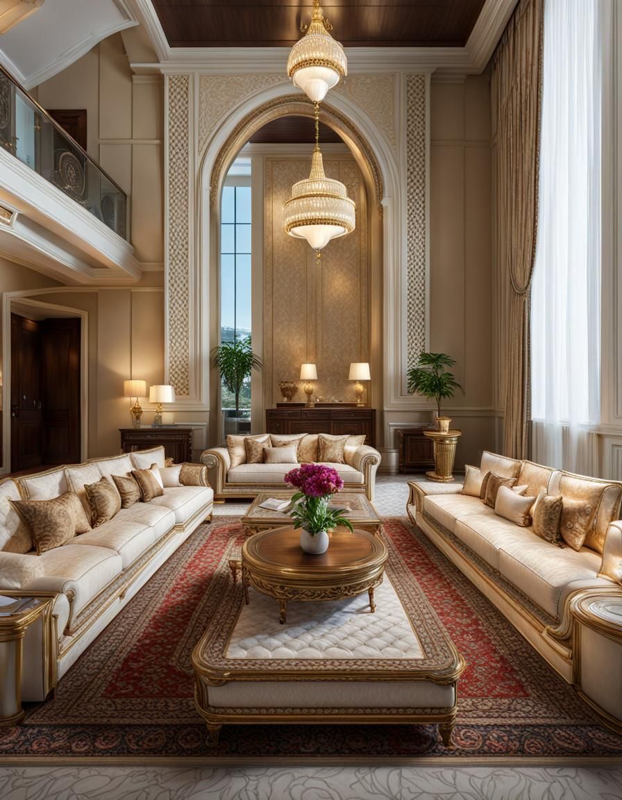 Neo Classic Style for Majlis with vibrant high-quality light...