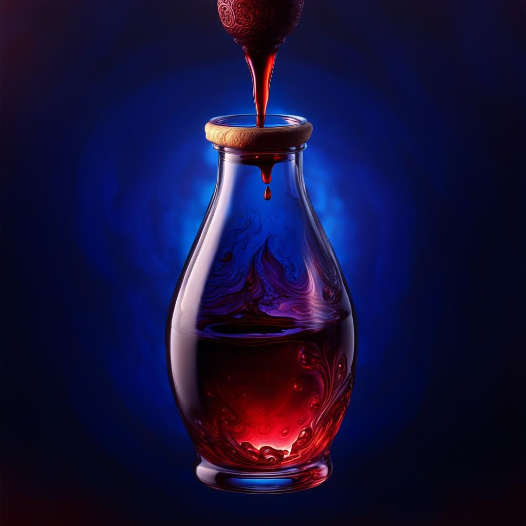 blood drop in the bottle