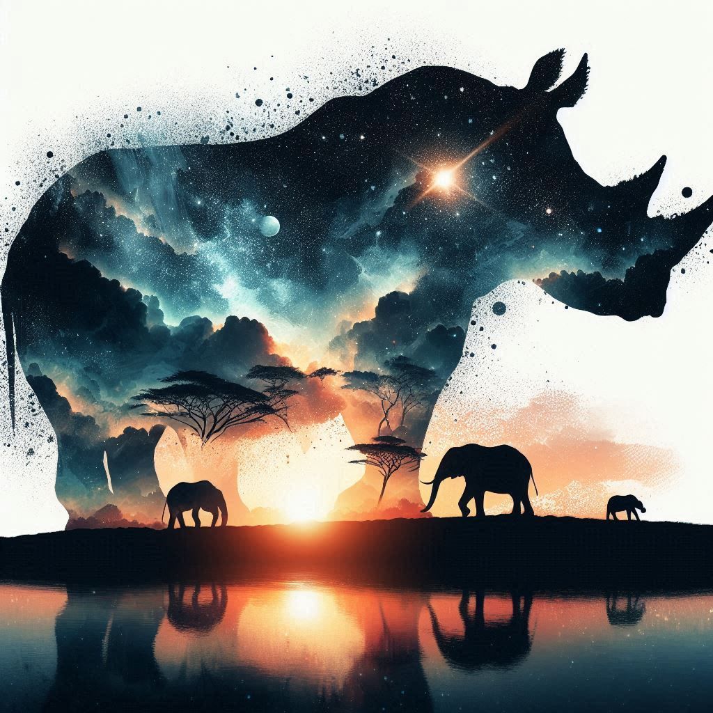 double exposure beautiful fantasy DALL-E 3 portrait landscape..