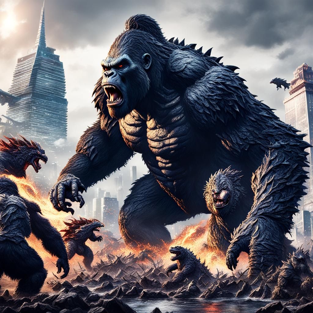 King kong vs godzilla - AI Generated Artwork - NightCafe Creator