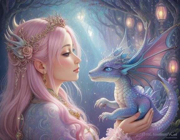 Enchanted Dragon Kisses - AI Generated Artwork - NightCafe Creator