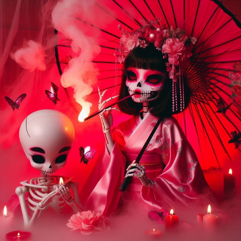 Skeleton Geisha Aesthetic
