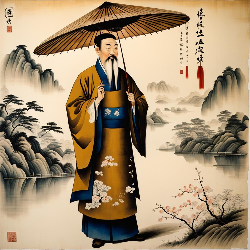 Lu Ban created the first Chinese umbrella 3500 years ago - AI Generated ...