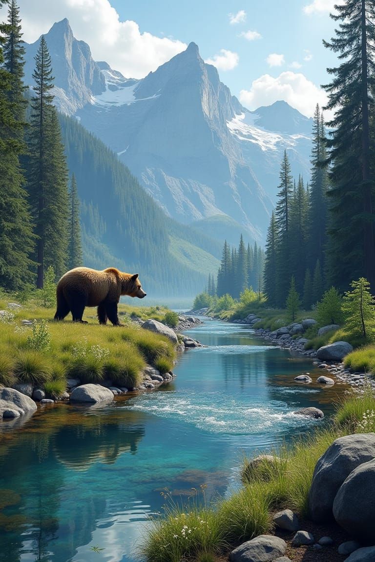 Landscape with bear