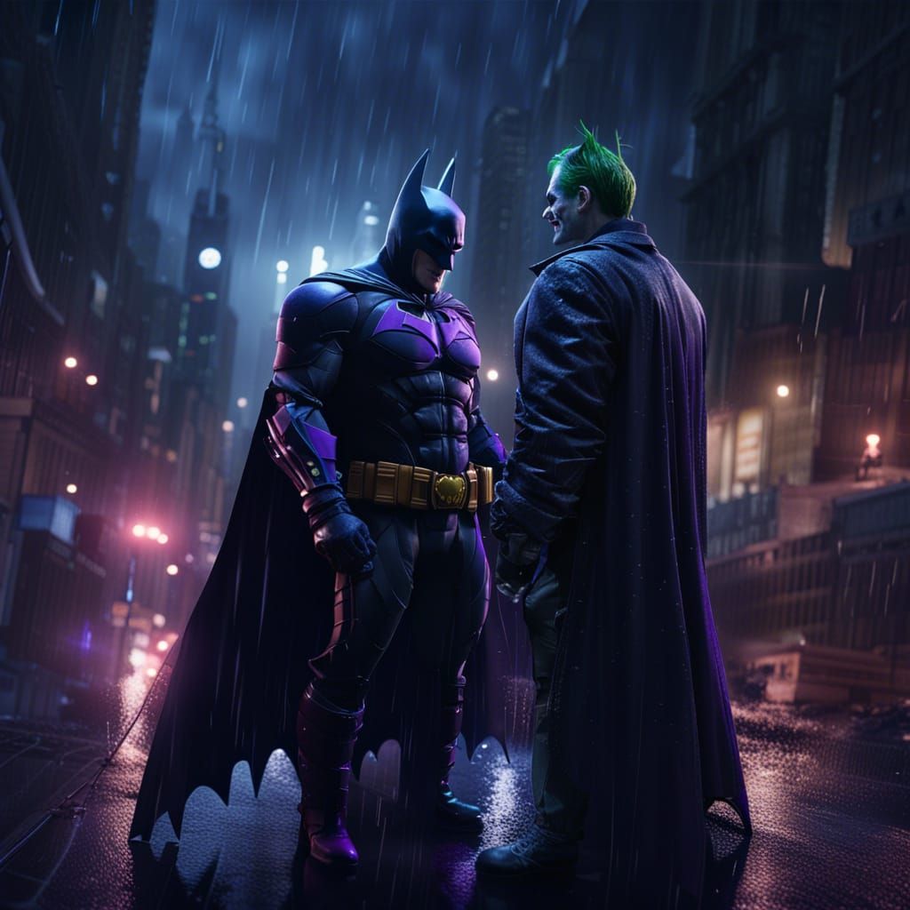 Batman is facing the Joker - AI Generated Artwork - NightCafe Creator