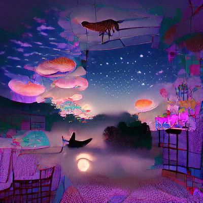 Surreal dreamy night