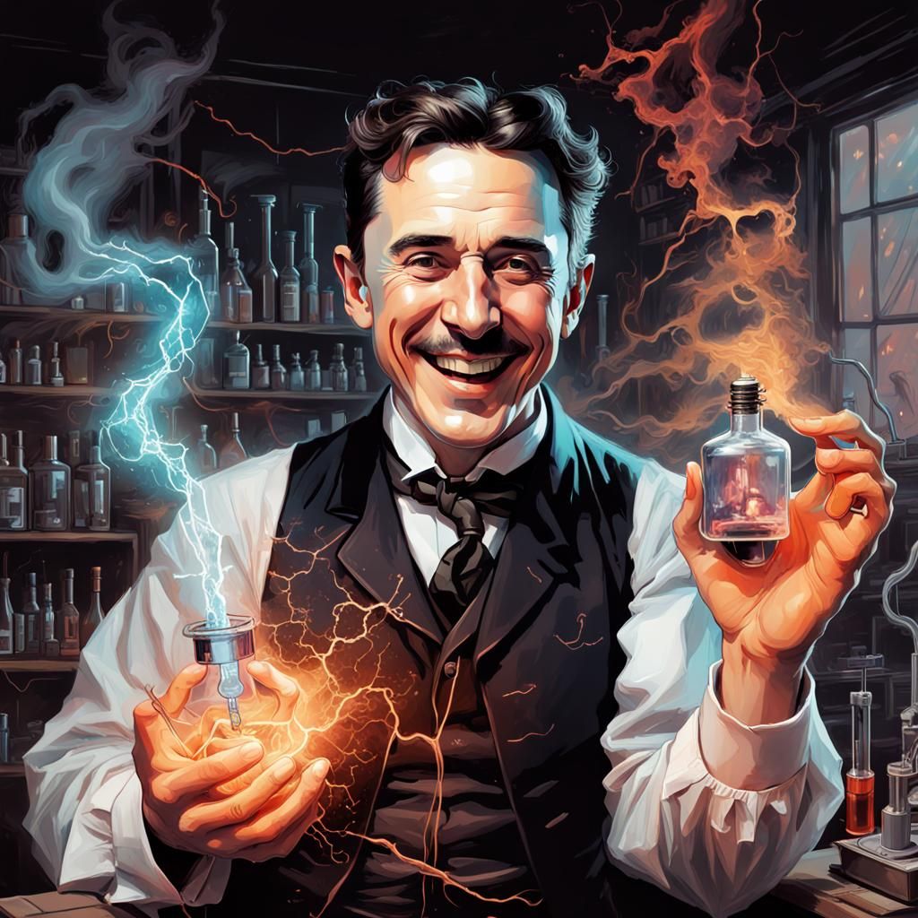 Happy Nikola Tesla - AI Generated Artwork - NightCafe Creator