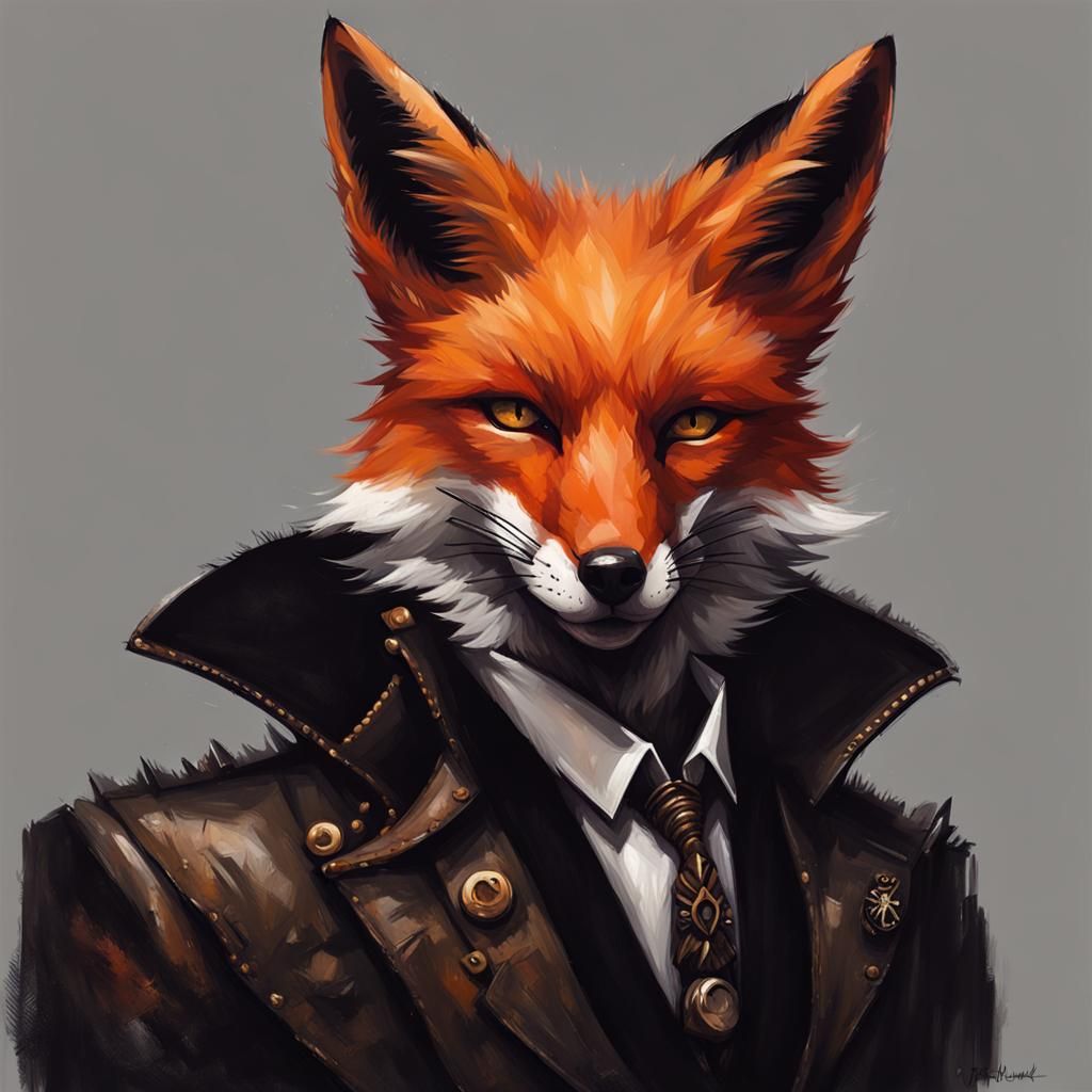 Flesh punk fox portrait