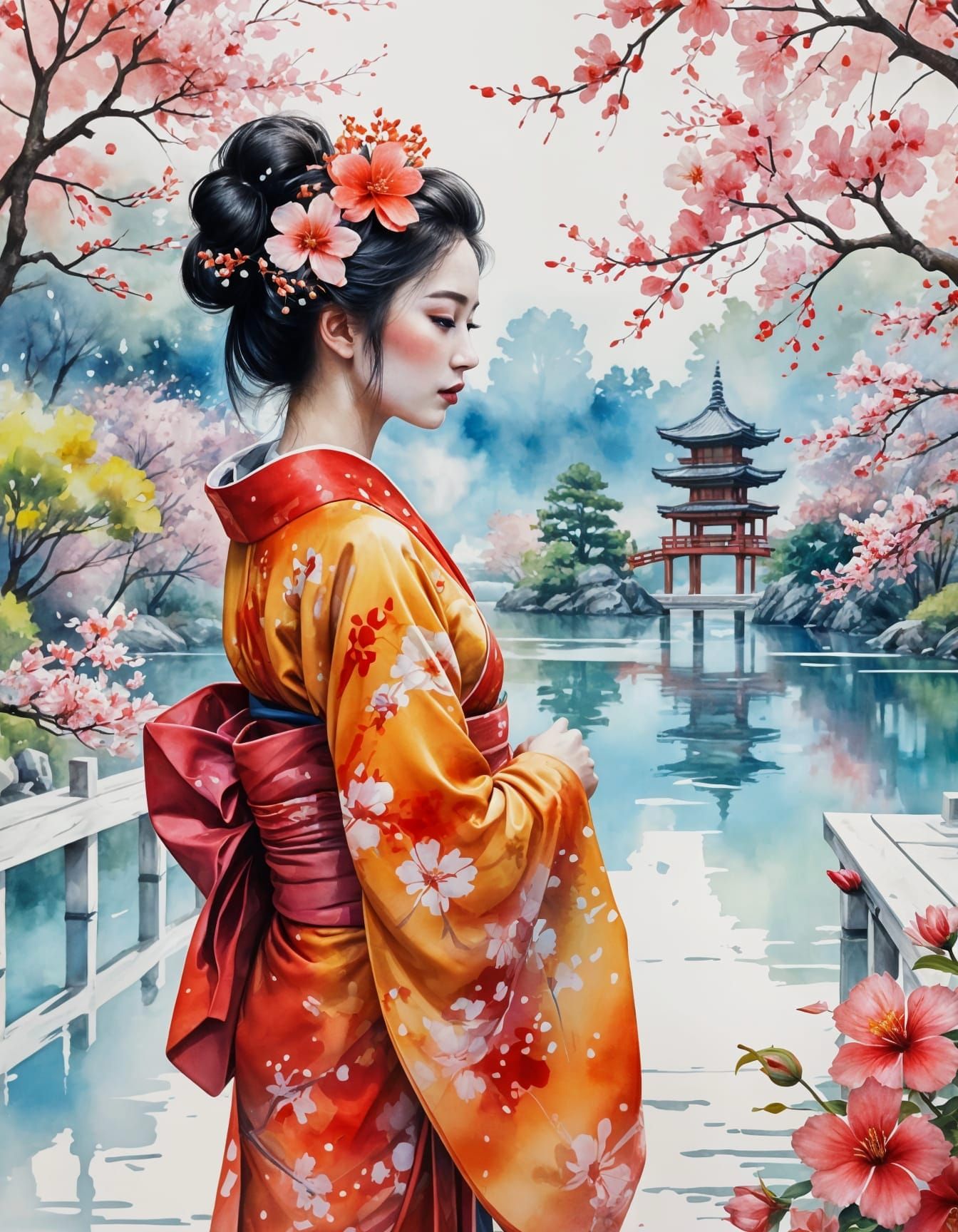 The shy Geisha  by @Tolino