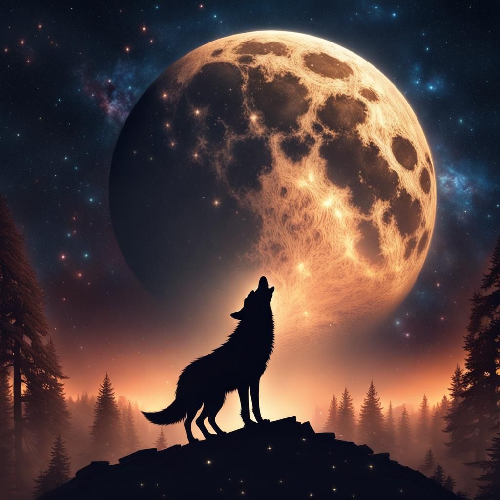 Howling At The Moon - AI Generated Artwork - NightCafe Creator