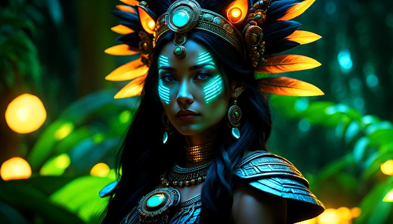 Foxfire deuterium and tritium energized Dark Jungle Mayan Qu...