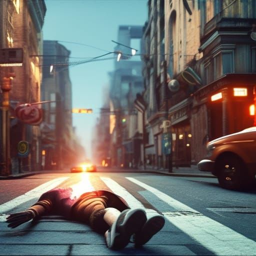 died guy in the street