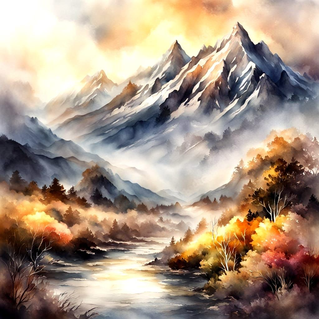 Misty Mountains  by @Leeftail_Art