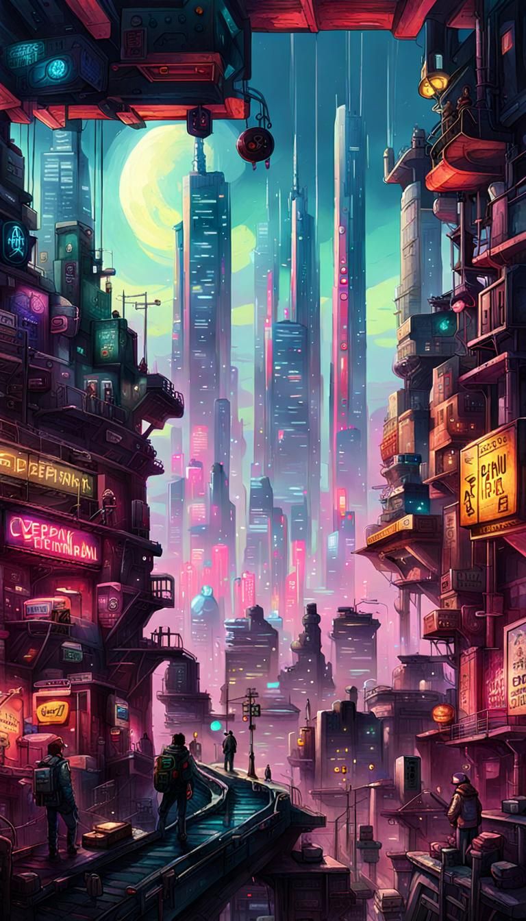 A cyberpunk world   by @Matthew Convento