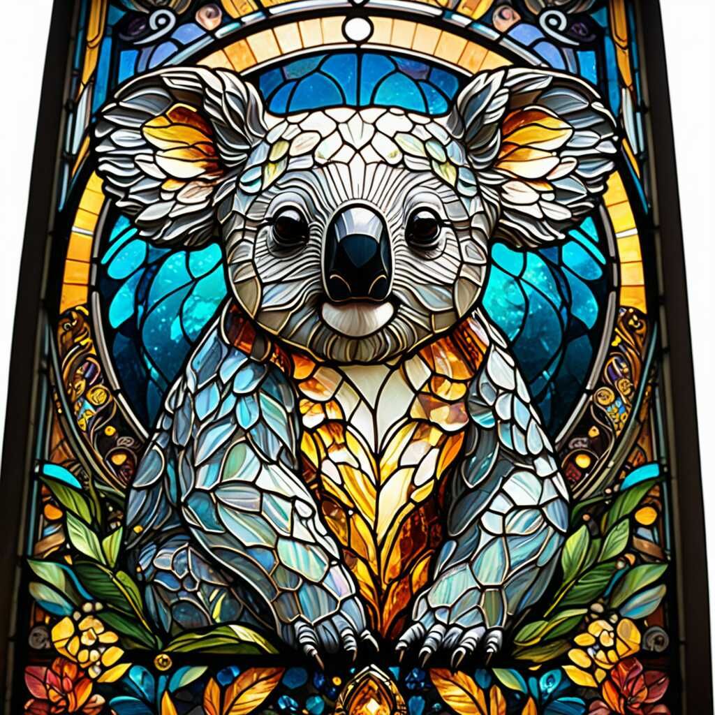Stained glass koala