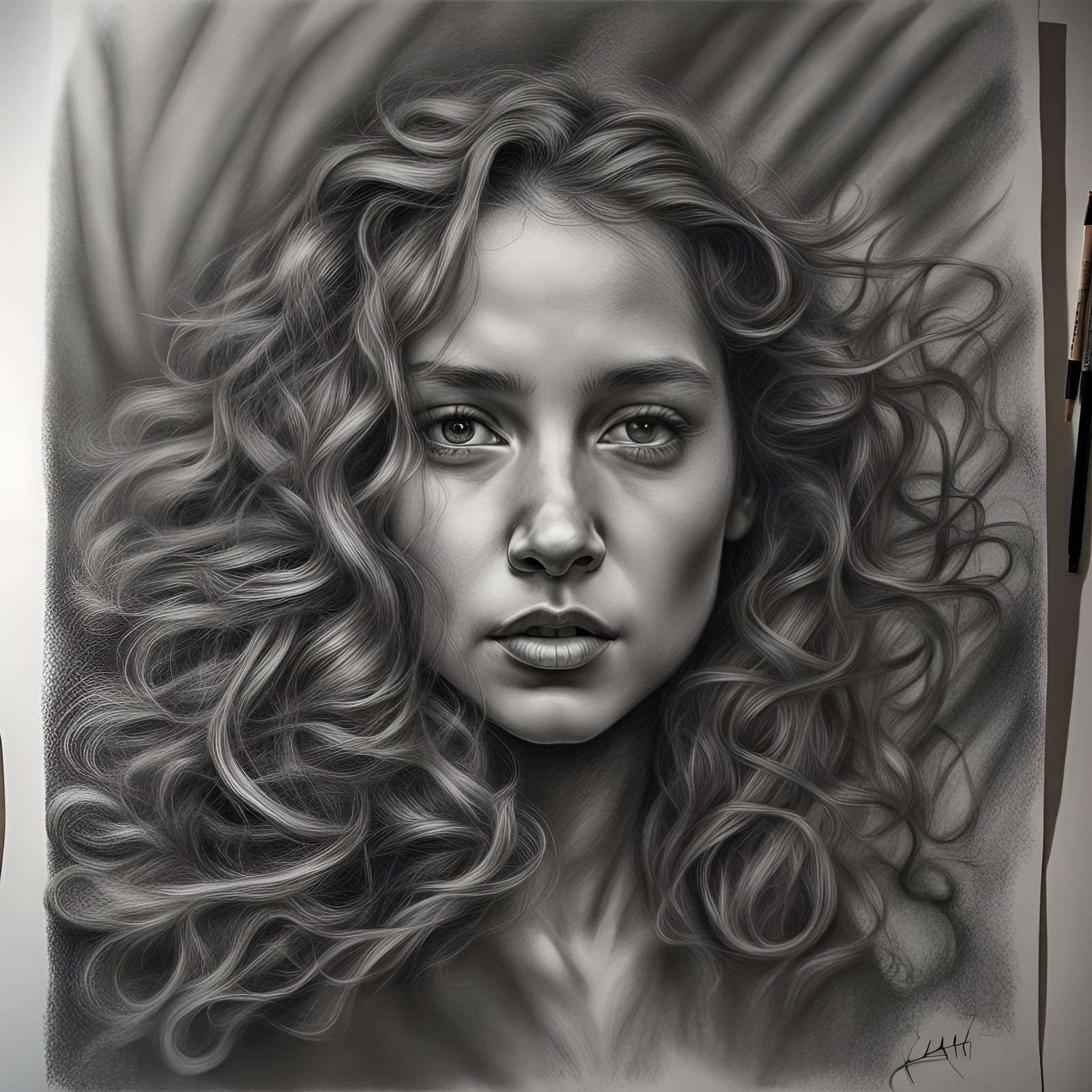 Beauty, Lead deep drawing AI Generated Artwork NightCafe Creator