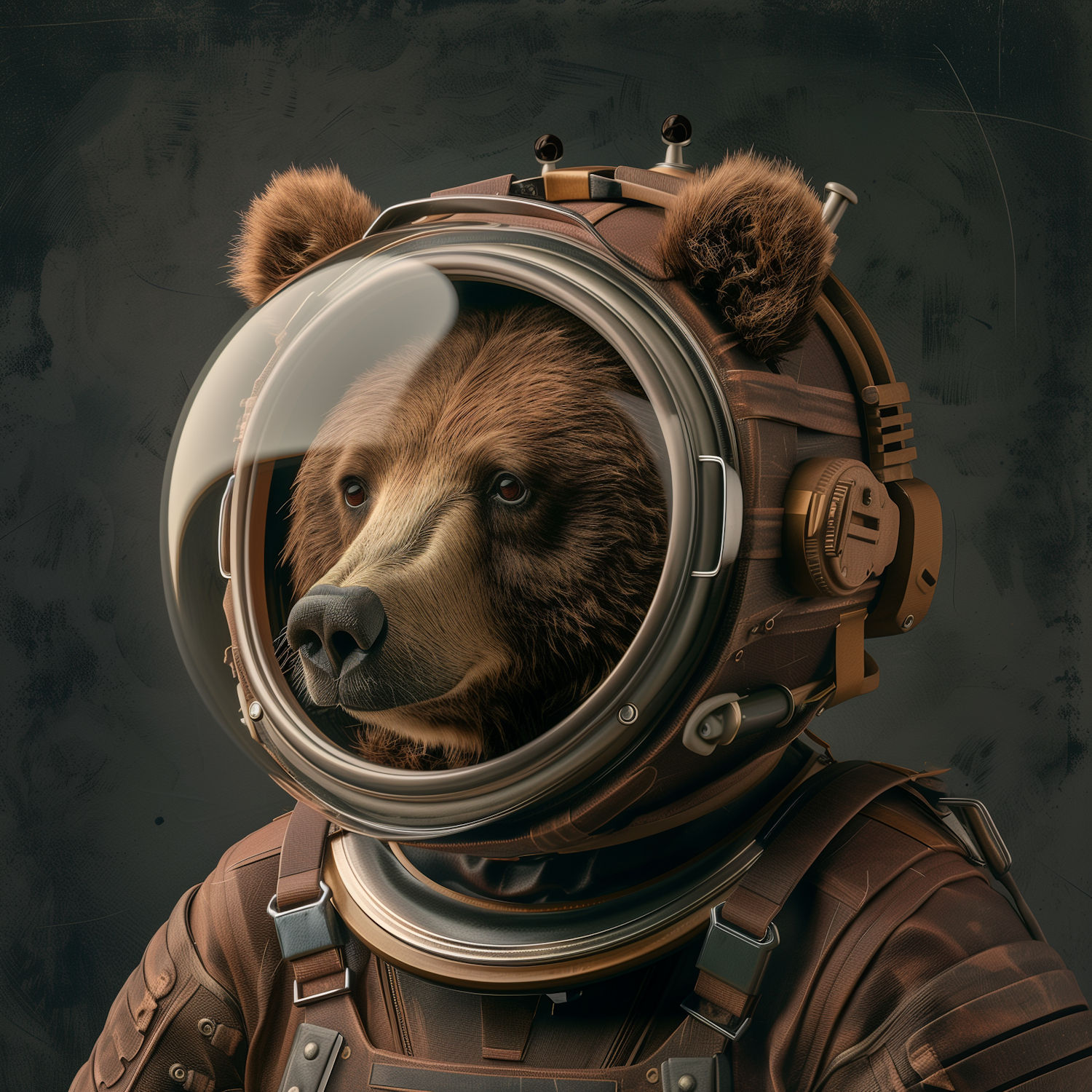 Bear in Special Suit Made for Dealing with the Humans