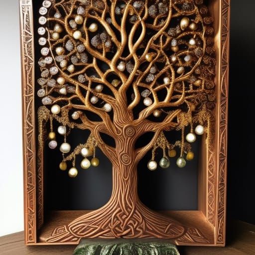 Boxed Carved Tree