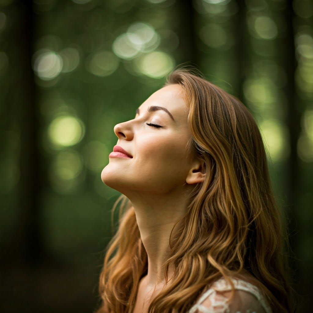 Woman in Forest Glade: Natural Light Portrait