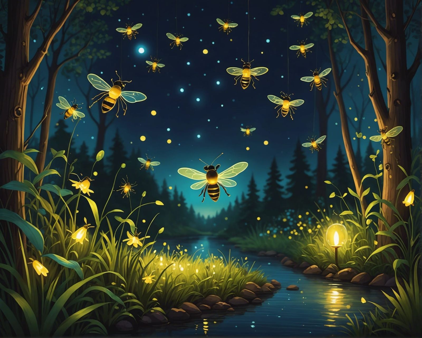 Let your imagination glow with our 'Fireflies' theme! ✨ Illu...